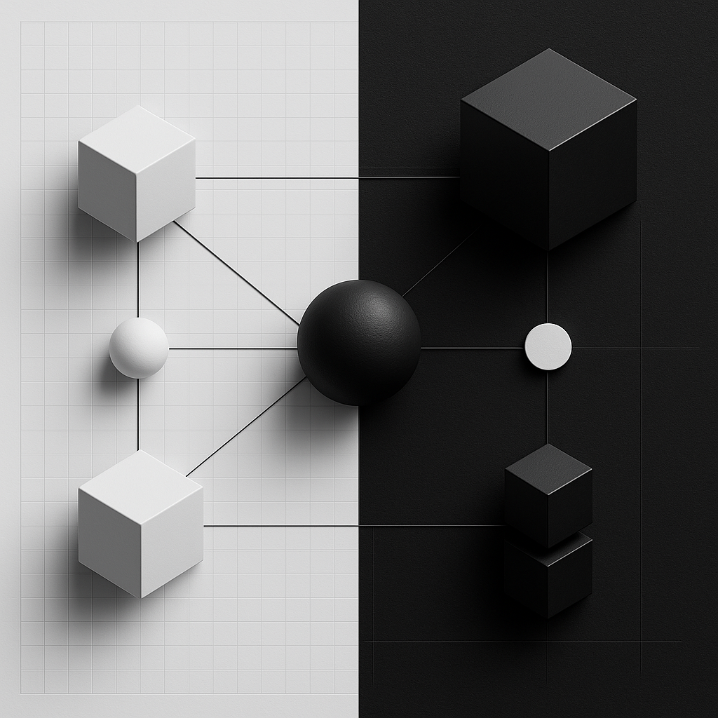Exemple d'architecture web bento grid sur un site WordPress moderne avec des blocs modulaires colorés et hiérarchisés